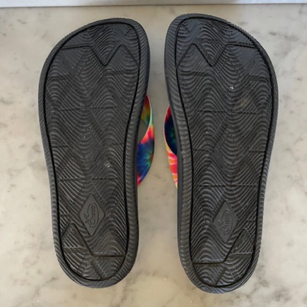 CHACO Chillos Flip Flop Dark Tie Dye Noir 8 M - Picture 10 of 16